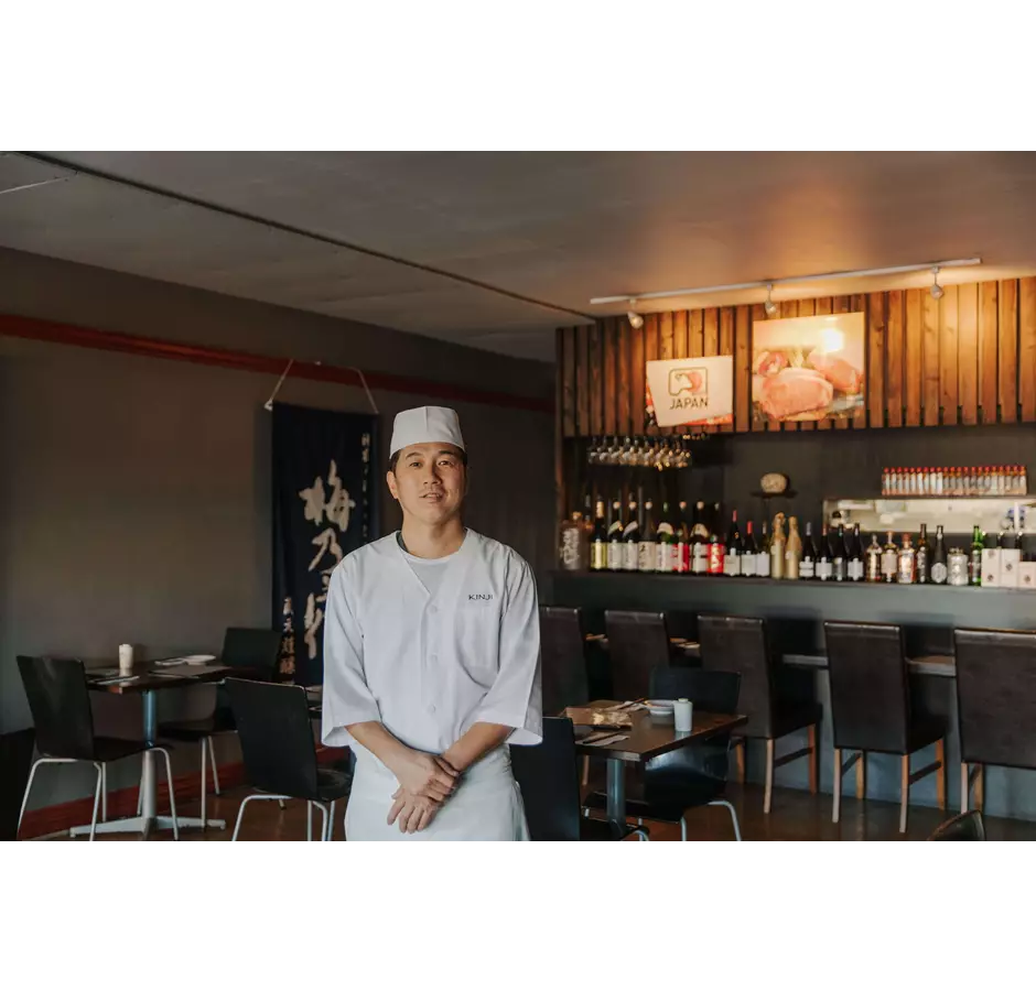 Kinji Restaurant interior with chief