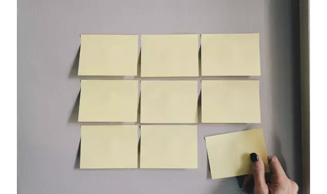 Business Post Its On Wall