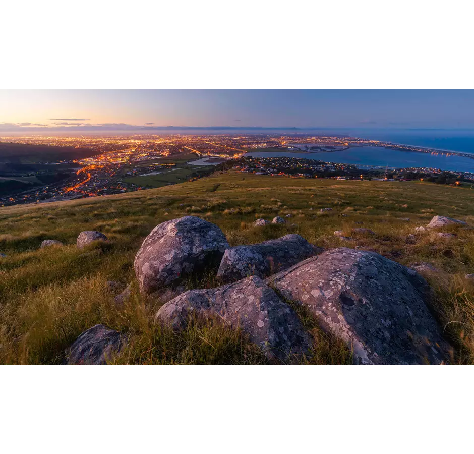 Christchurch City Shot Port Hills At Night