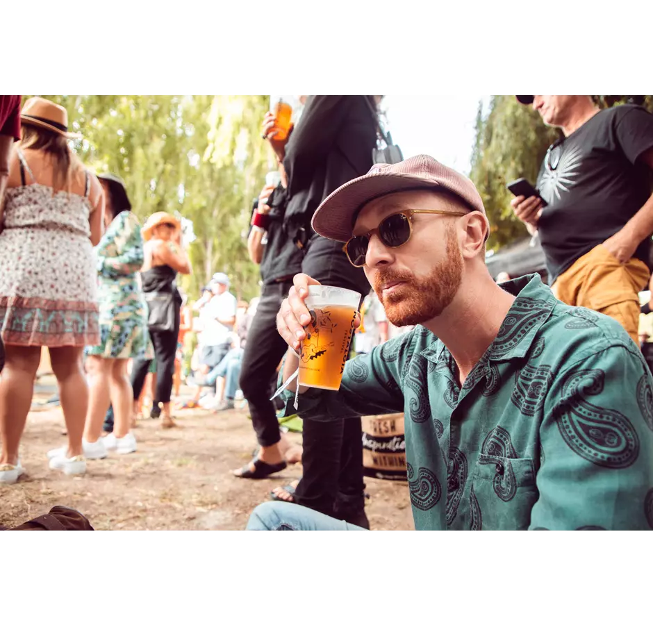 Nostalgia Male Attendee Drinking Beer