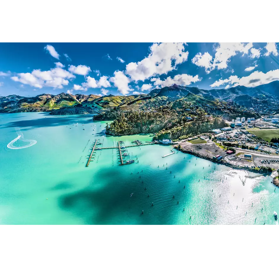 Christchurch Banks Peninsula Lyttelton Harbour Aerial