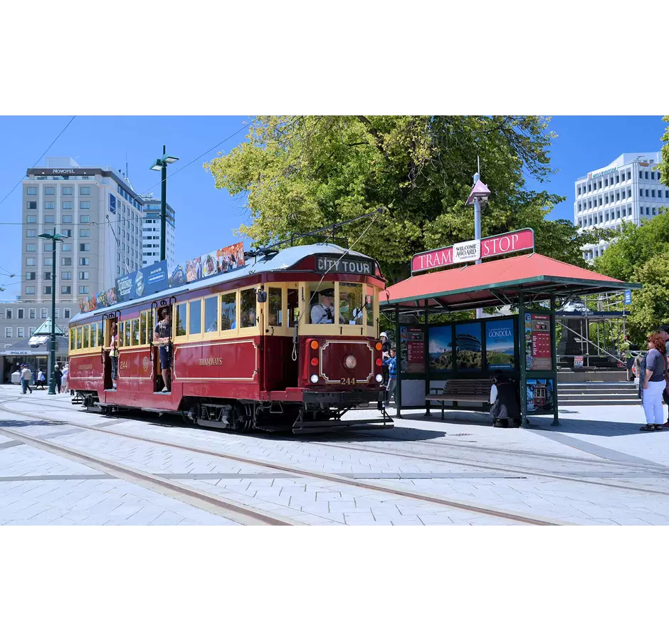 Christchurch Tram In Cathedral Square