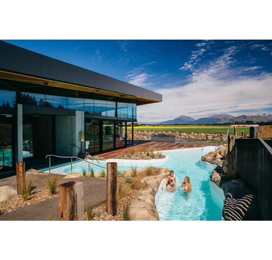 Family Enjoying Opuke Hot Pools