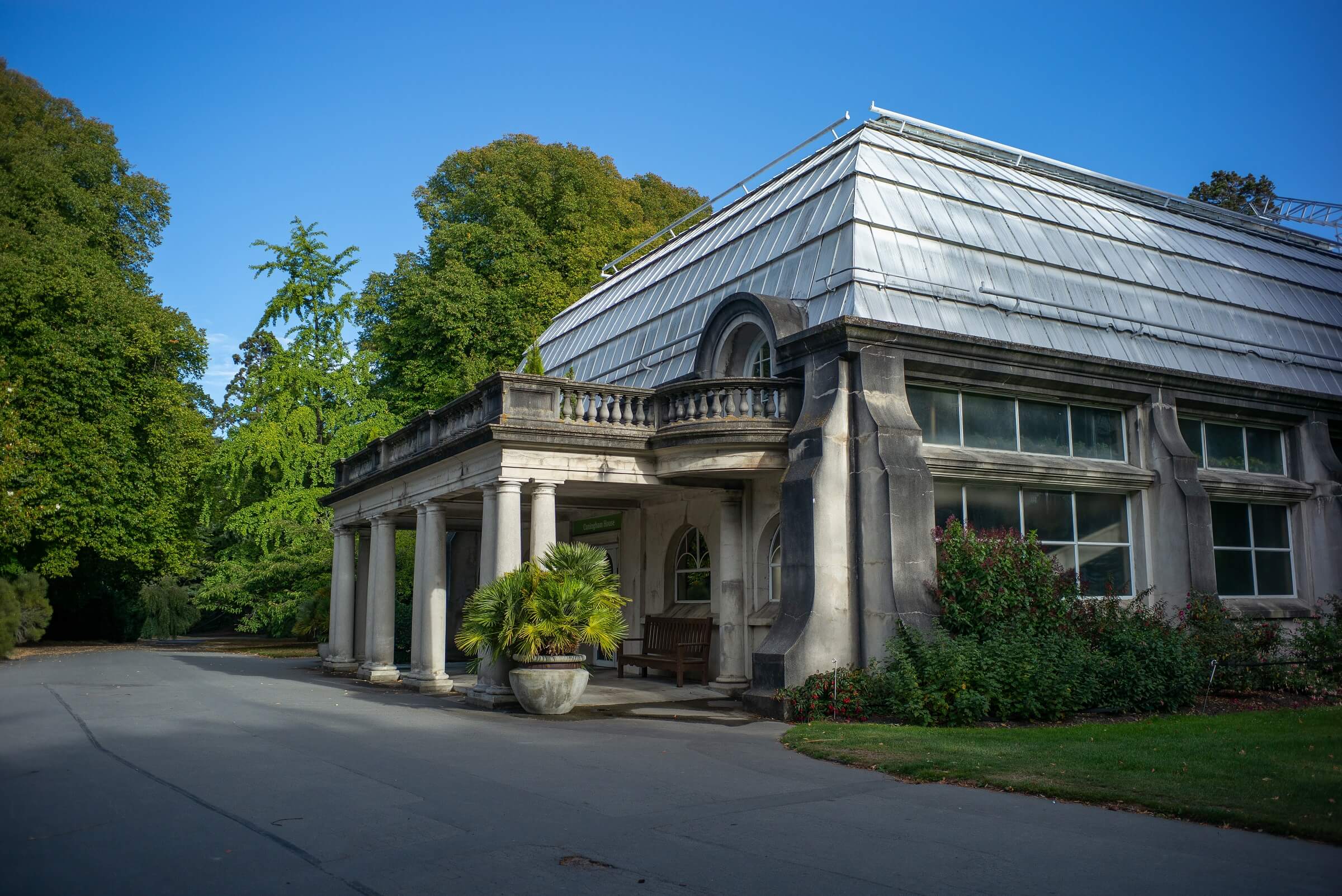 Cuningham House Exterior surrounded by green trees