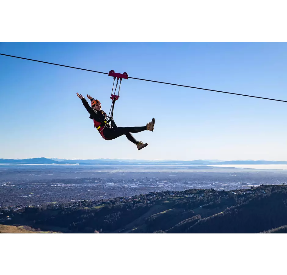 Ziplining at Christchurch Adventure Park