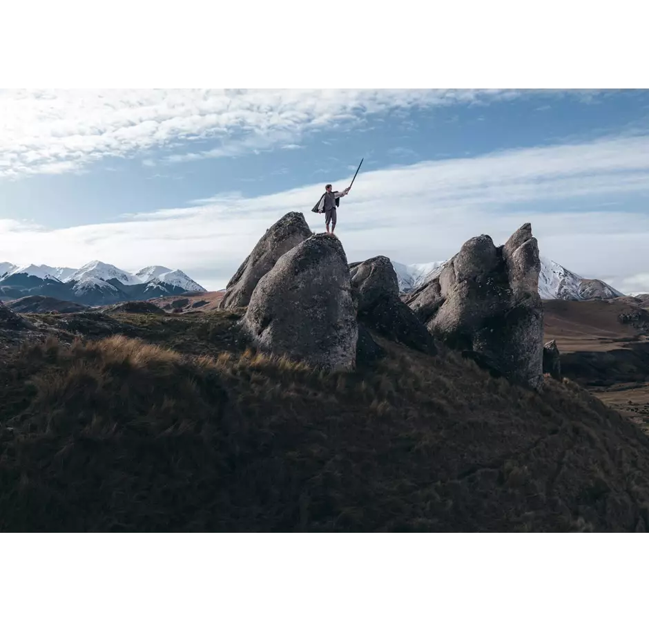 Frodo On A Rock At Castle Hill