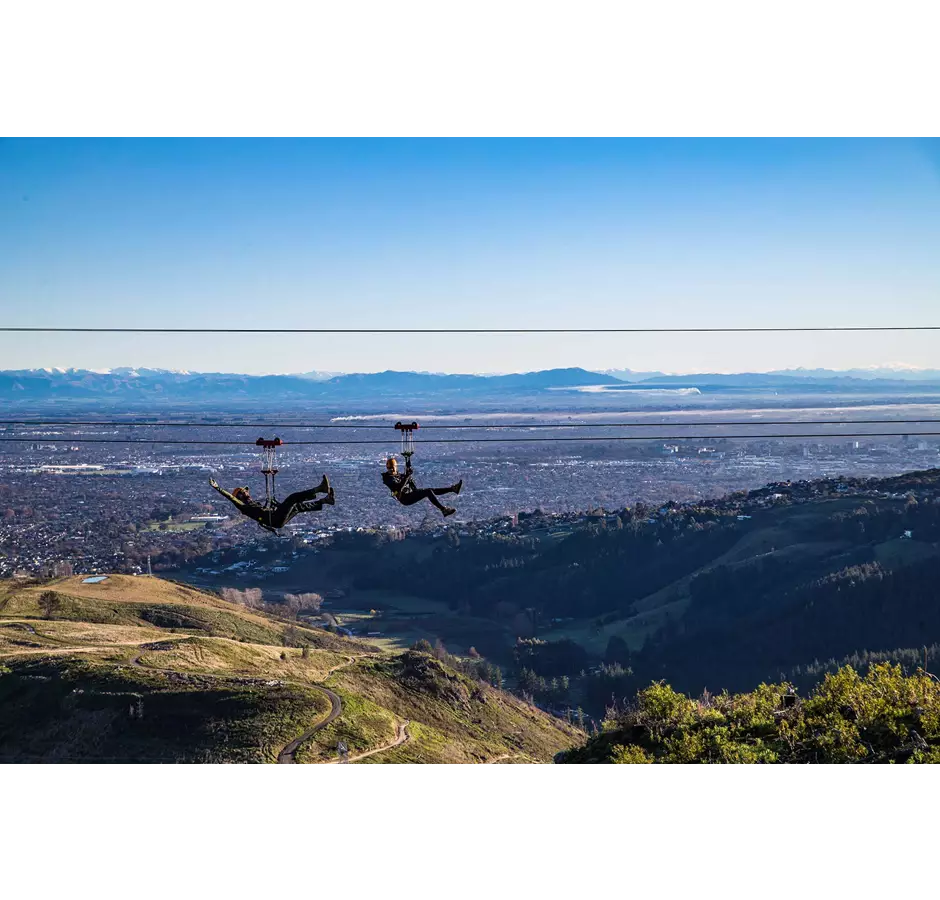 Ziplining at Christchurch Adventure Park