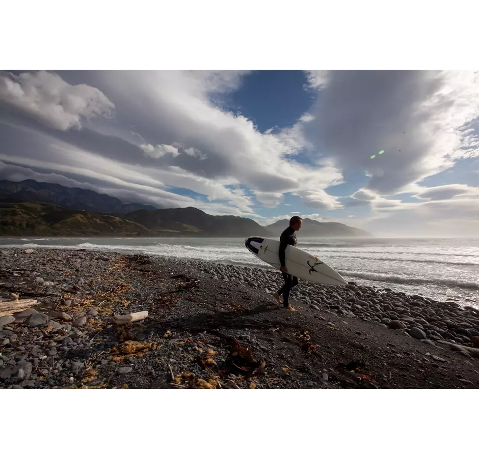 Surfer in Kaikoura