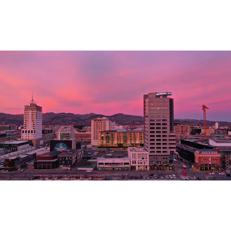 Christchurch City Arial Sunset