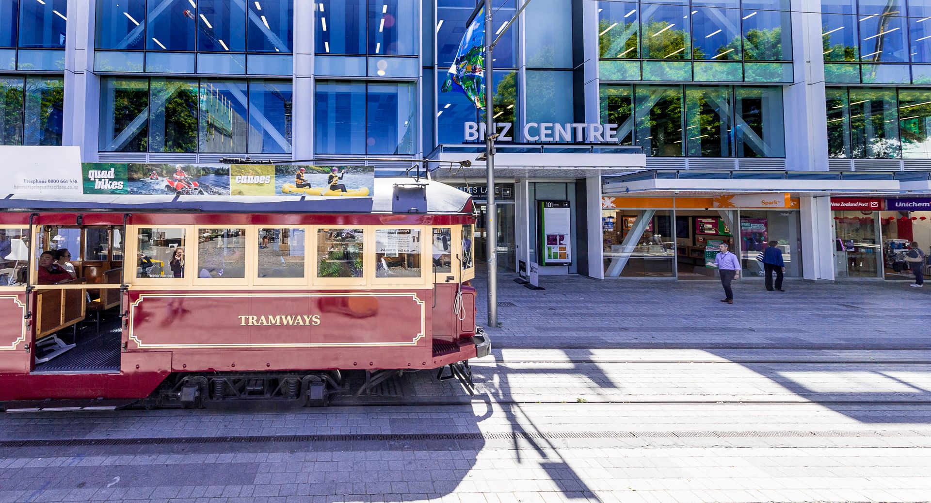 Tram Passing The BNZ Centre